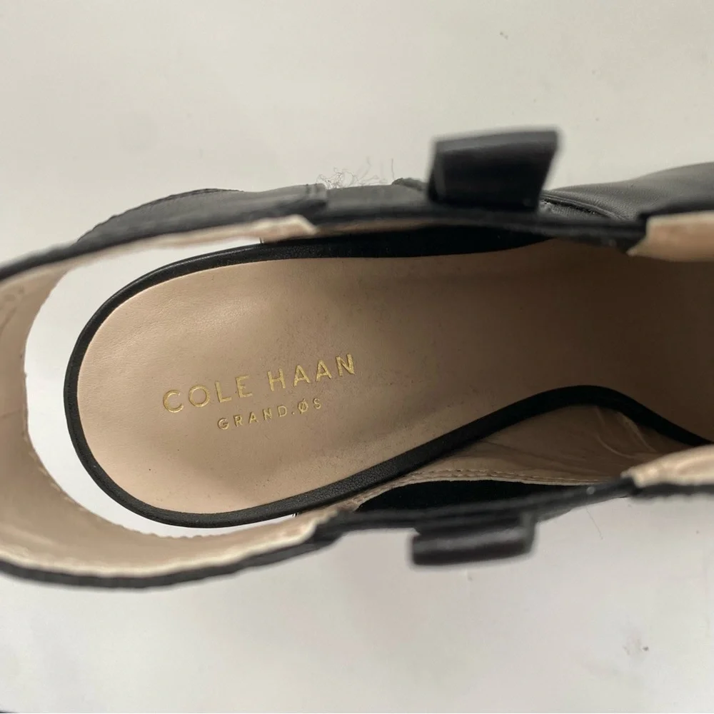Cole Haan Basel Shootie II Platform Bootie Black Cutout Heel Vegan Leather 9.5B
